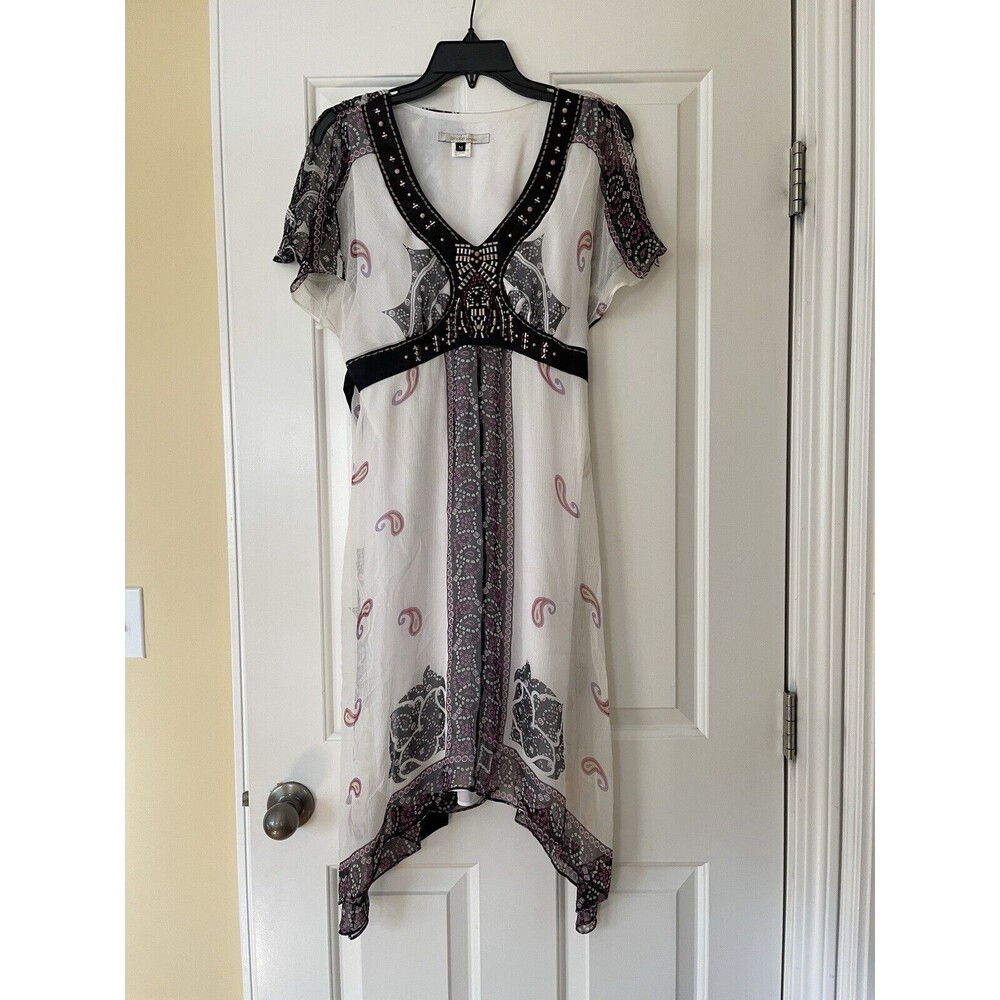 Vintage Fairy Silk Kimono Midi Dress by Single Dress Size Medium M Lined EUC